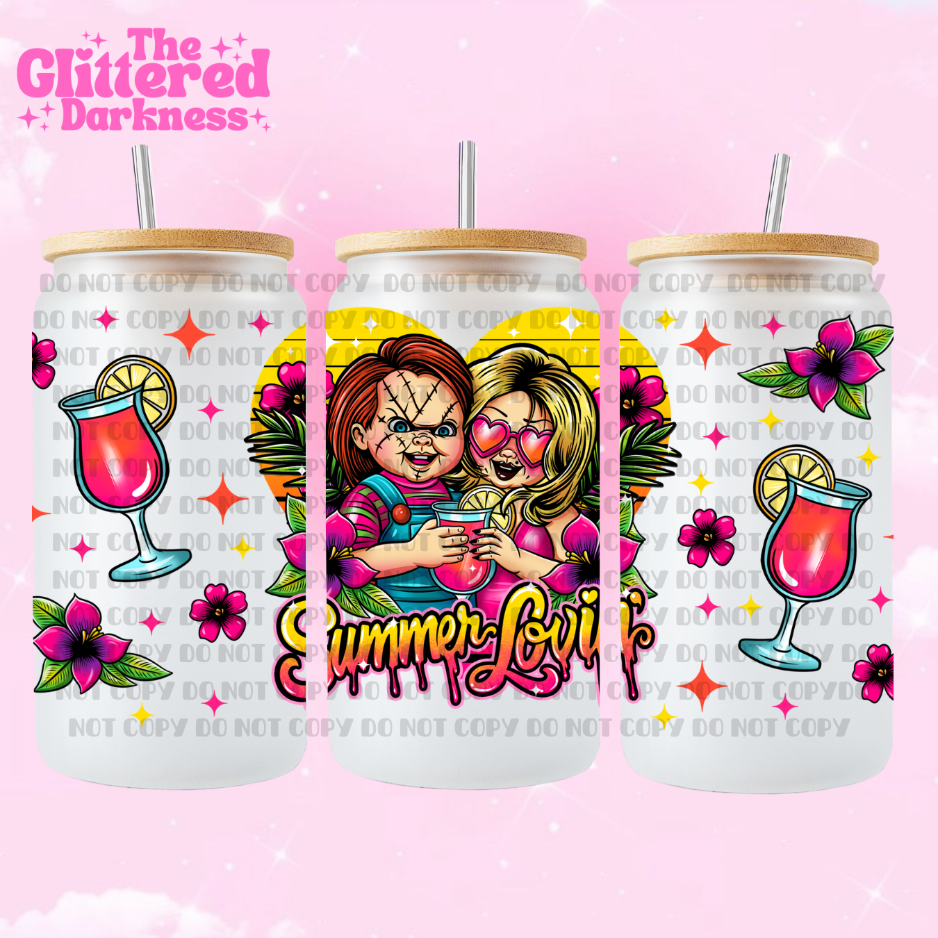 Vaso de cristal Horror Summer Lovin de 16 oz