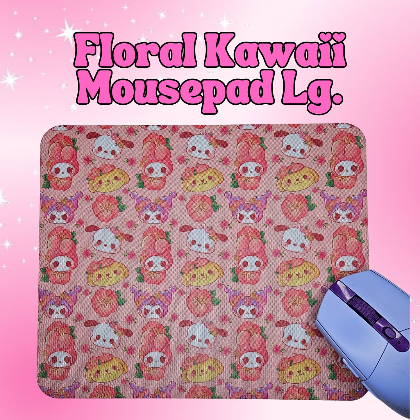 Lg Floral Kawaii Mousepad