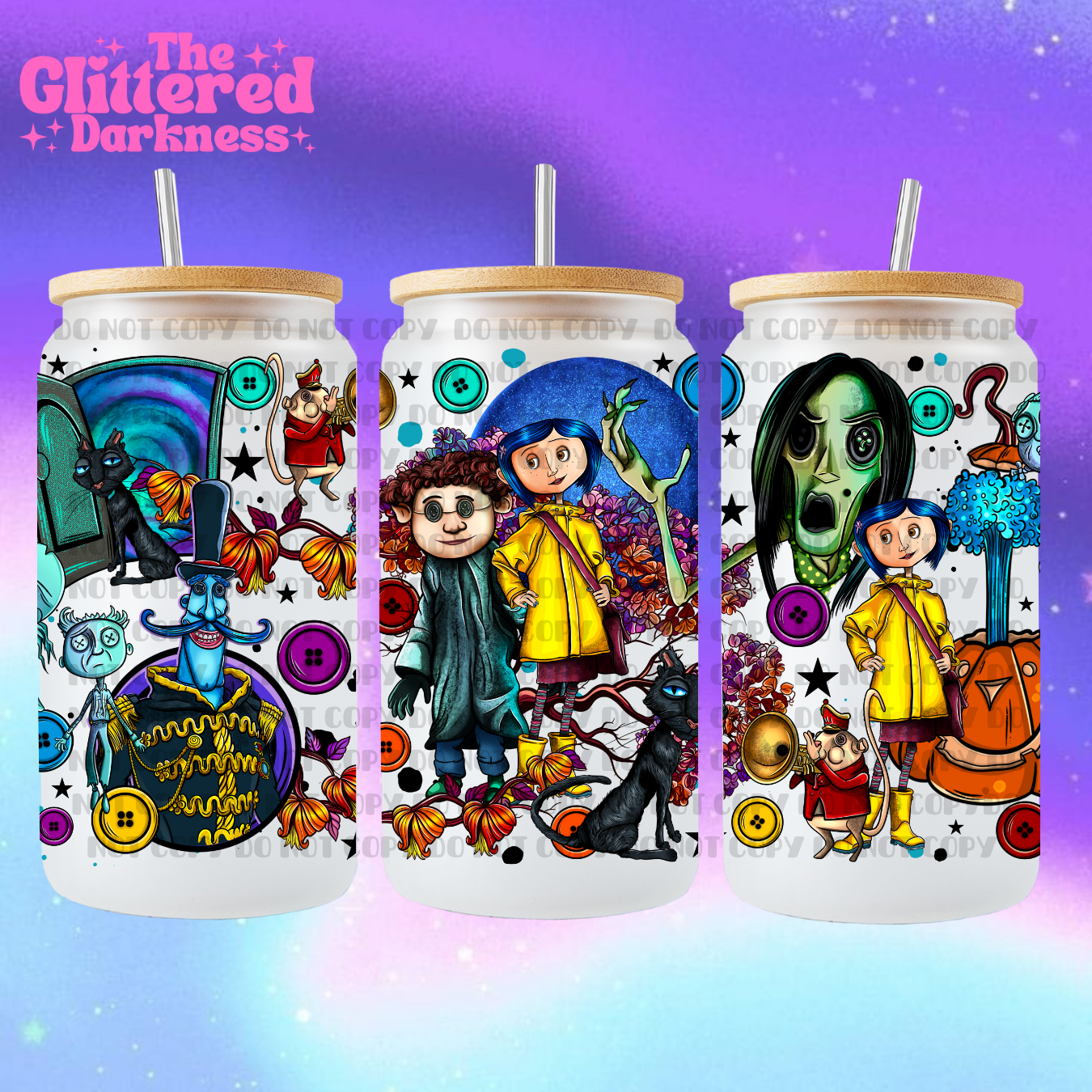 Vaso de vidrio Coraline de 16 oz