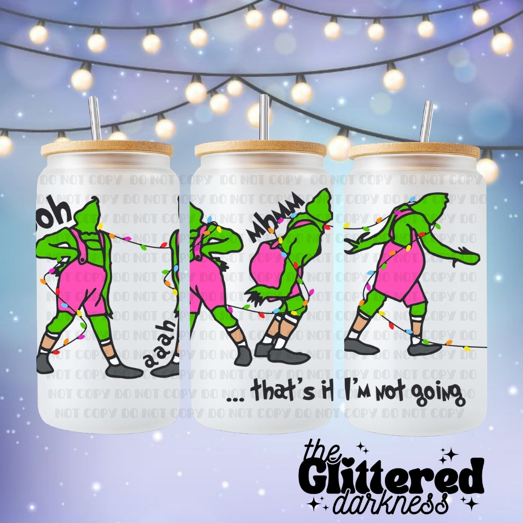 Pink Grinch V6 Glass Cup 16 oz