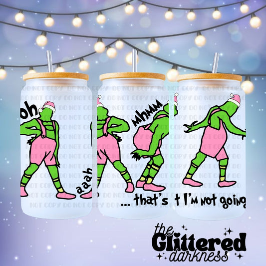 Pink Grinch V7 Glass Cup 16 oz