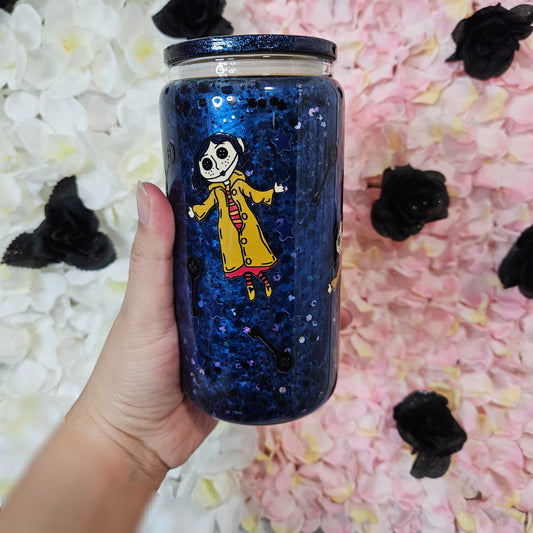 Coraline Doll 16oz Snowglobe Glass Cup