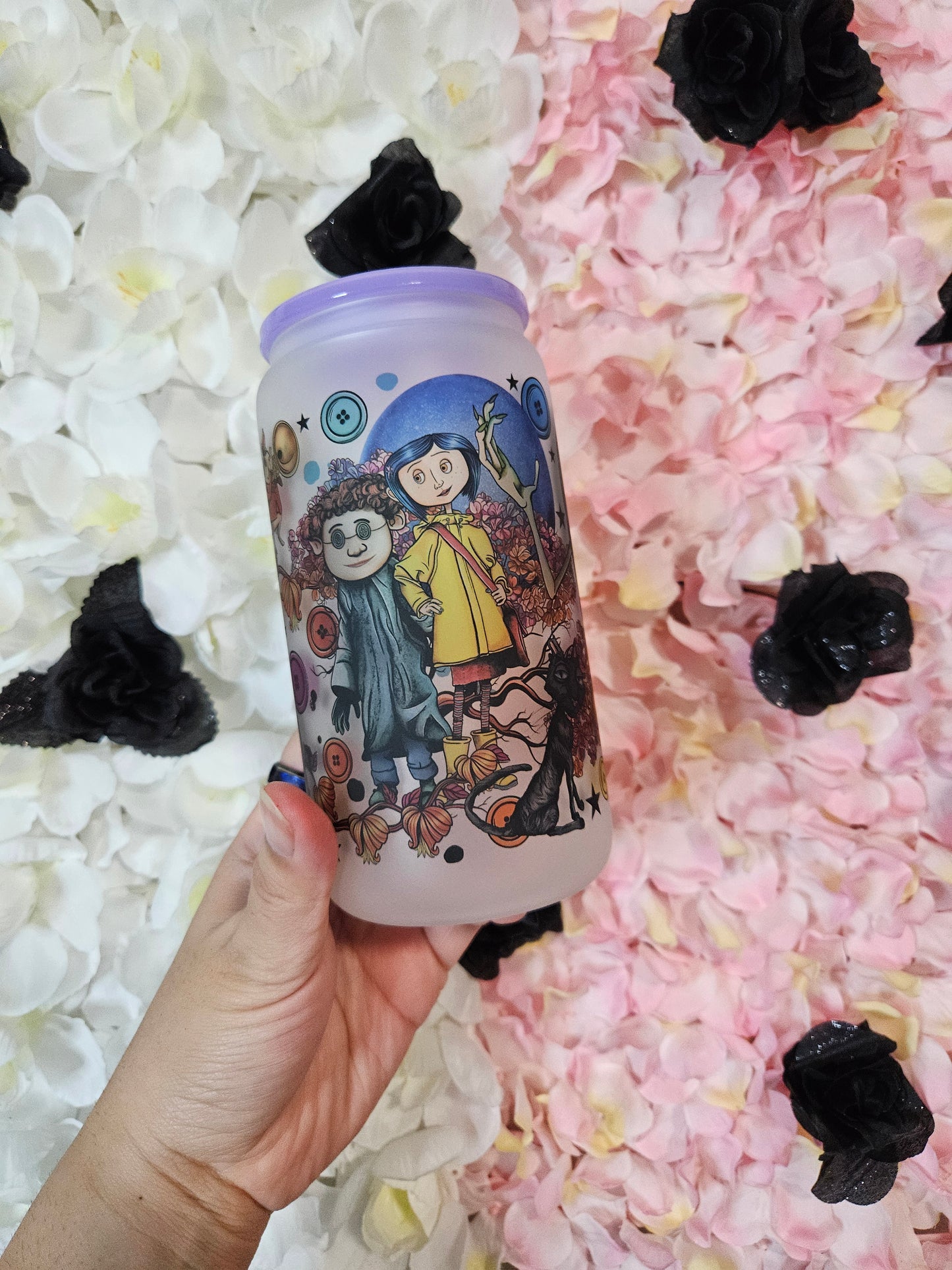 Vaso de vidrio Coraline de 16 oz