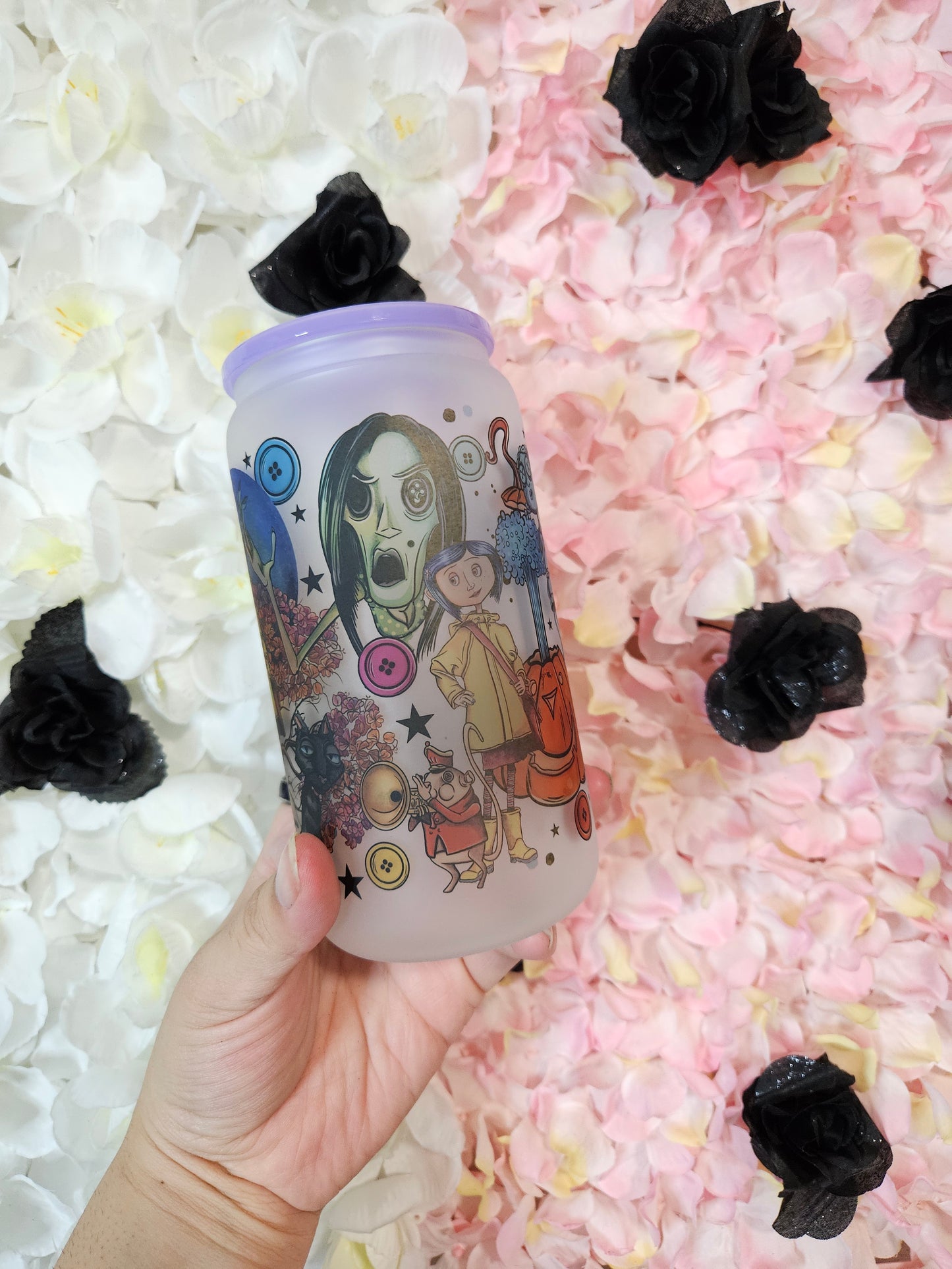 Vaso de vidrio Coraline de 16 oz