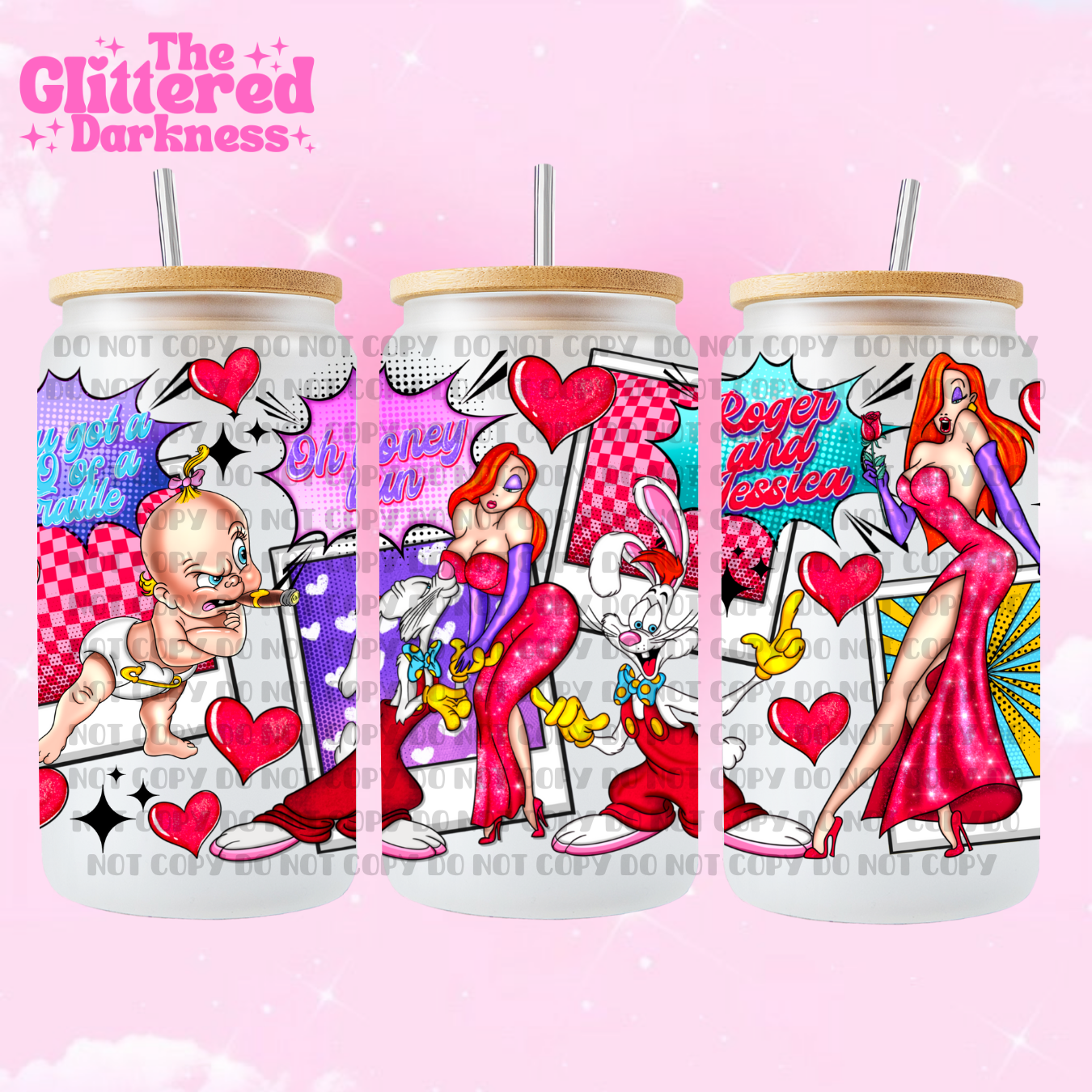 Roger Rabbit & Jessica Glass Cup 16 oz