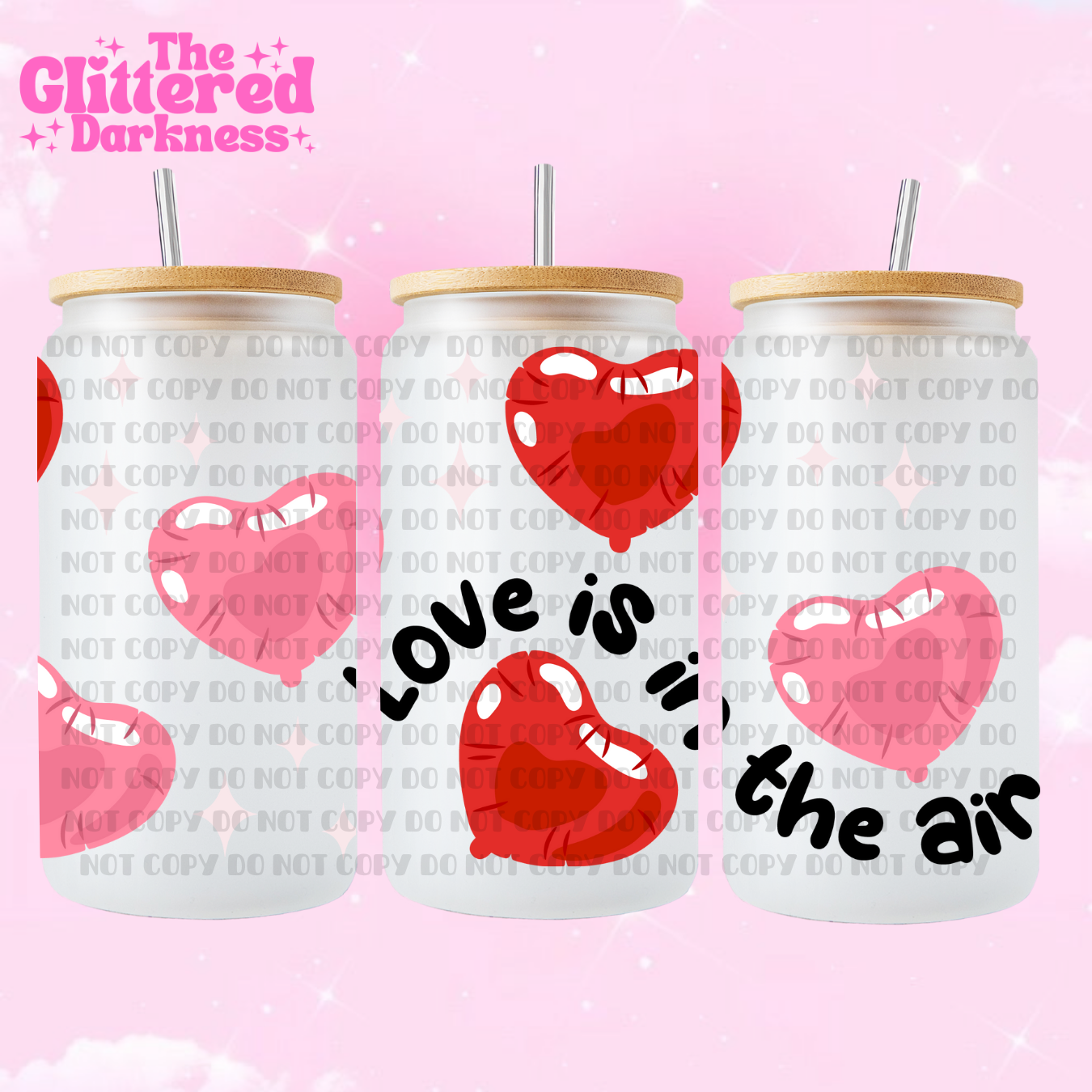 Love is in the Air Glass Cup 16 oz